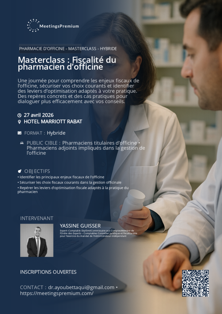 Masterclass : Fiscalité du pharmacien d’officine